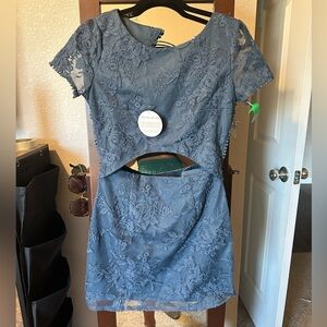 NWT two sisters lace cutout dress with cut out back